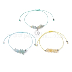 3 pz costellazioni regolabile in nylon intrecciato braccialetti di perline per donne e uomini&nbsp;BJEW-JB11325-03