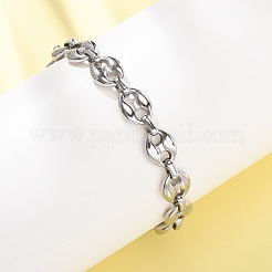 Bracelets en acier inoxydable 304 à maillons en forme de grains de café pour femmes et hommes&nbsp;BJEW-F529-10A-P