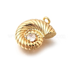 Messingpflaster klare Zirkonia Charms&nbsp;KK-C096-14C-G