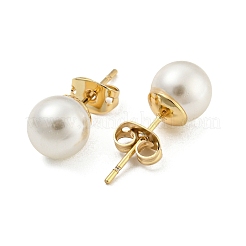 Veri orecchini a bottone in ottone placcato oro 18k&nbsp;EJEW-P2261-46G-03