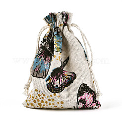 Pochettes d'emballage en polycoton (polyester) imprimées papillons&nbsp;ABAG-T004-10x14-39