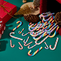 72 pièce 6 styles de décoration de Noël en argile polymère en forme de canne à sucre&nbsp;FEPA-DC0001-01