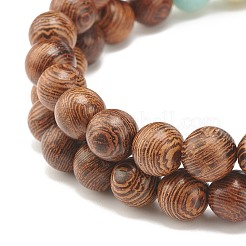 Ensembles de bracelets extensibles en perles de bois&nbsp;BJEW-JB07735