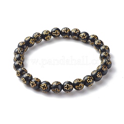 Holzimitat-Beschichtung Acrylperlen Stretch-Armband-Sets&nbsp;BJEW-JB06592