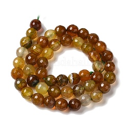 Brins de perles d'agate de veines de dragon naturelles teintes et chauffées&nbsp;X-G-P539-A01-26