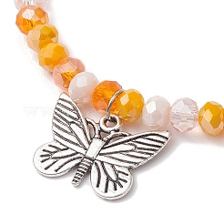 5 pz braccialetti con ciondolo a farfalla in lega&nbsp;BJEW-JB11730