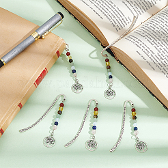 Chakra-Lesezeichen aus natürlichen und synthetischen Edelsteinperlen&nbsp;AJEW-AB00202