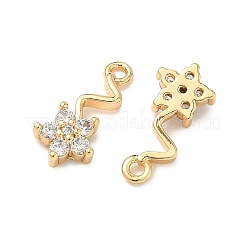 Ciondoli a forma di fiore in ottone con zirconi cubici&nbsp;KK-A286-16G