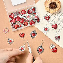 36pcs 9 styles de pendentifs en émail en alliage&nbsp;FIND-CJ0005-48