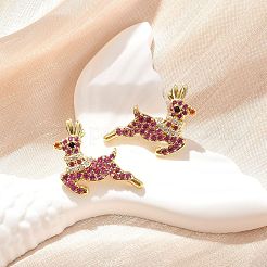 Boucles d'oreilles à tige en laiton avec micro pavé de zircons cubiques&nbsp;EJEW-M077-13G