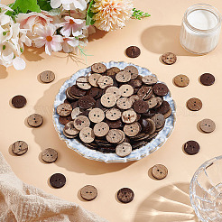 200 Stück Kokosnussknöpfe mit 2 Löchern&nbsp;COCO-GO0001-01
