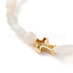 Pépites de bracelets de perles extensibles en pierre de lune blanche naturelle&nbsp;BJEW-JB05805-05