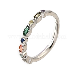 Verstellbare Messing-Fingerringe mit Mikropflaster und Zirkonia für Damen&nbsp;RJEW-H247-15P