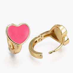 Aretes tipo argolla de latón y esmalte&nbsp;EJEW-L231-61A