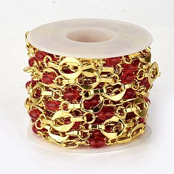Rombo in ottone con placcatura a cremagliera e catene a maglie ovali e ad anello&nbsp;CHC-F016-10G