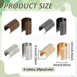200 pièce d'emembouts à sertir pliantes en fer de 4 couleurs&nbsp;IFIN-PH0002-42