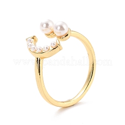 Anello polsino per donna con imitazione di perle sorridenti&nbsp;RJEW-C004-28-RS