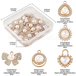20 Stück 5 Stile Legierung Strass Charms&nbsp;ALRI-FS0001-06