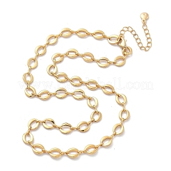 Halsketten mit ovalen Gliedern aus Messing für Damen&nbsp;NJEW-F329-04G