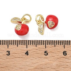 Breloques en laiton avec zircone cubique de micro pave&nbsp;KK-B170-13G