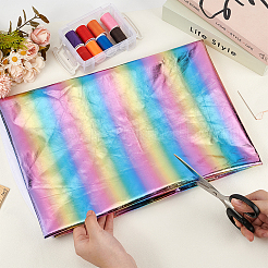 Regenbogen-Polyester-Spandex-Stretchstoff&nbsp;DIY-WH0622-042