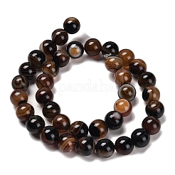 Chapelets de perles en agate à rayures naturelles/agates à bandes&nbsp;G-B079-A05-03D