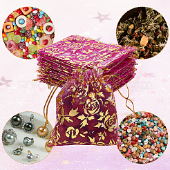 100 Organzabeutel mit Rosenaufdruck&nbsp;OP-SP0001-06A