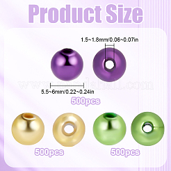 1500 pièce 3 styles de perles en plastique pour la Saint-Patrick&nbsp;KY-SP0001-32