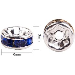 Unterlegscheibe Messing Strass Zwischenperlen&nbsp;RB-PH0001-06S-NF