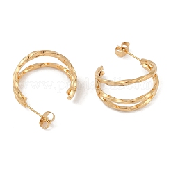 Pendientes de tuerca con forma de luna de acero inoxidable 201 con revestimiento al vacío de PVD&nbsp;EJEW-I309-72G-02