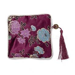 Chinesische brokat quaste reißverschluss schmuck tasche geschenkbeutel&nbsp;ABAG-F005-06