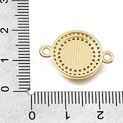 Messing Micro Pave klare Zirkonia flache runde Verbindungsstück Charms&nbsp;KK-E802-32A-G