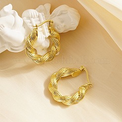 Pendientes de aro de cuerda trenzada de acero inoxidable 304 para mujer&nbsp;LS-SN6682-1