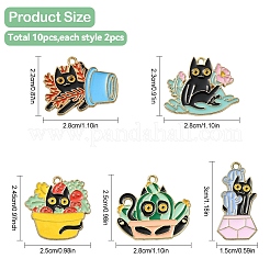 10 pièces 5 styles alliage émail pandants&nbsp;FIND-YW0005-71