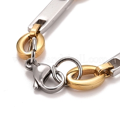 PVD-Vakuumbeschichtung 201 Edelstahl ovale und rechteckige Gliederkettenarmbänder&nbsp;STAS-E160-10GP