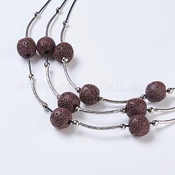 Collana a più strati in corda cerata&nbsp;NJEW-P185-A06