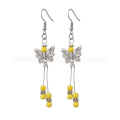 Orecchini pendenti con nappe in acciaio inossidabile 304 a forma di farfalla&nbsp;EJEW-JE06422-03