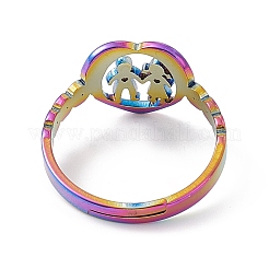 Placcatura ionica (ip) 201 cuore in acciaio inossidabile con anello regolabile per amanti per San Valentino&nbsp;RJEW-K238-11M