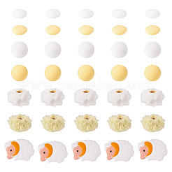 Perles focales en silicone et perles européennes sherpa&nbsp;DIY-TA0013-49