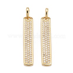 Pendenti in zirconi cubici trasparenti in micro pavè di ottone&nbsp;ZIRC-P086-19G