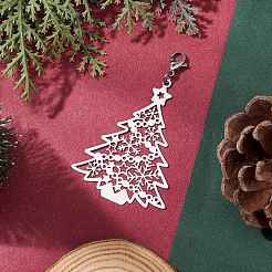 Weihnachtsbaum 201 Edelstahl Anhänger Dekorationen&nbsp;HJEW-JM02866