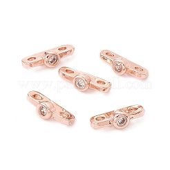 Crémaillère placage laiton pavé clair zircone cubique connecteur breloques&nbsp;LS-KK-G433-04RG
