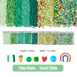 200 g 10 Stile Saint Patrick's Day handgemachte Polymer Clay Cabochon Sets&nbsp;CLAY-FH0001-26