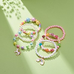 Set di braccialetti elasticizzati con perline acriliche da 6 pz&nbsp;BJEW-JB08728