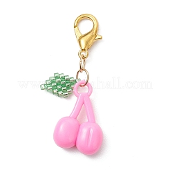 Decoraciones colgantes de semillas de acrílico y vidrio con frutas&nbsp;HJEW-MZ00346