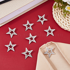 8 pièce de strass en alliage étoile pour revers de sac à dos et vêtements&nbsp;JEWB-DC0001-35P