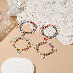 Verstellbares Armband aus geflochtenen Glasperlen&nbsp;BJEW-JB08951