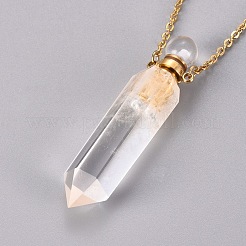 Collares pendientes de cristal de cuarzo natural botella de perfume abrible&nbsp;G-K295-C-G