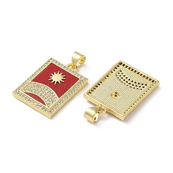 Pendenti in zirconi cubici trasparenti in micro pavè di ottone&nbsp;KK-C045-09G