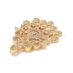 Pendenti grandi in ottone ecologico con micro pavé di zirconi chiari&nbsp;KK-D079-01G